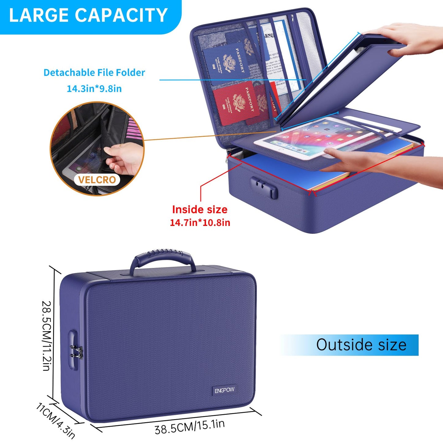 ENGPOW Fireproof File Organizer Bag with 13 Pockets Accordion File Folder