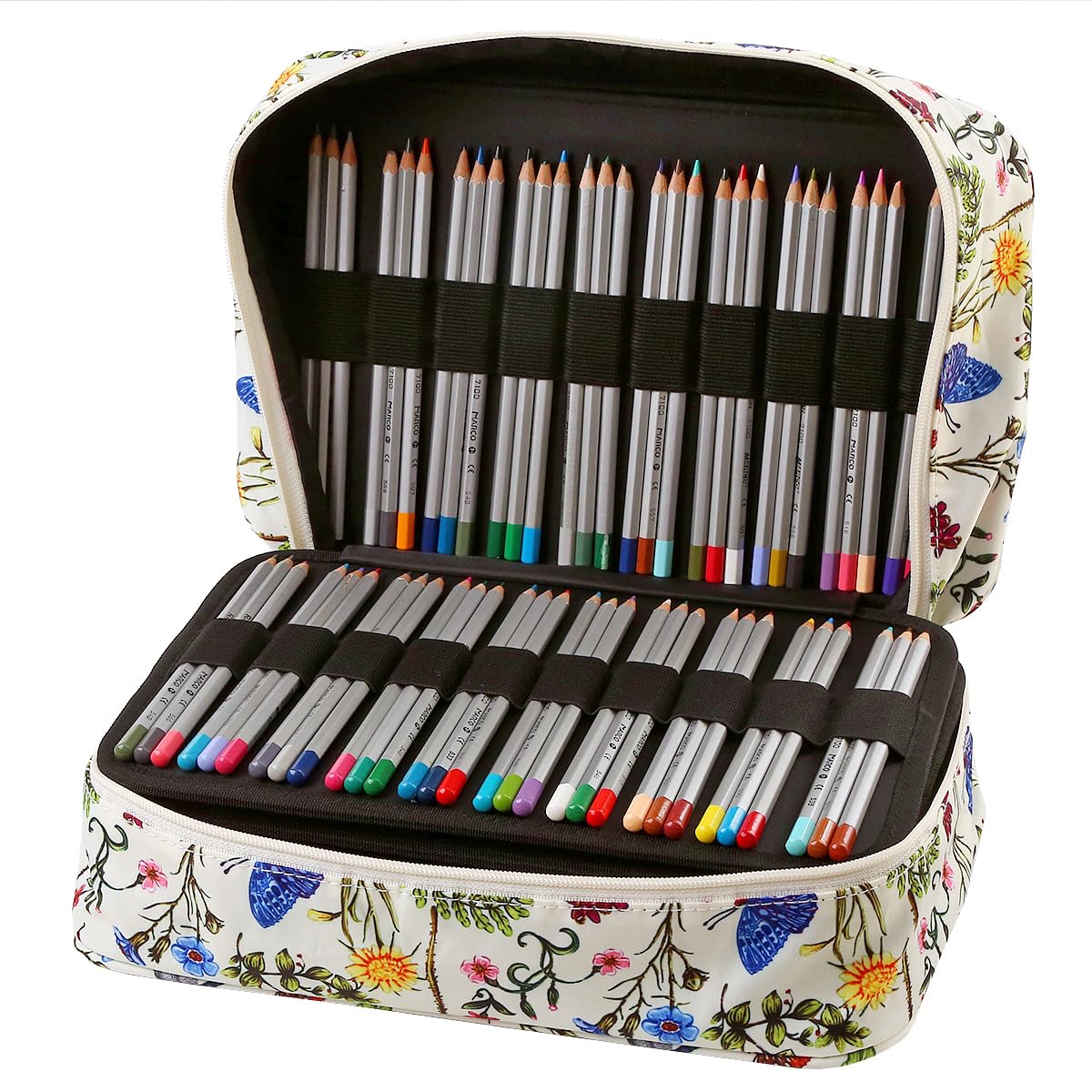 Lbxgap 360 Slots Colored Pencil Case w/Handle & Shoulder Strap