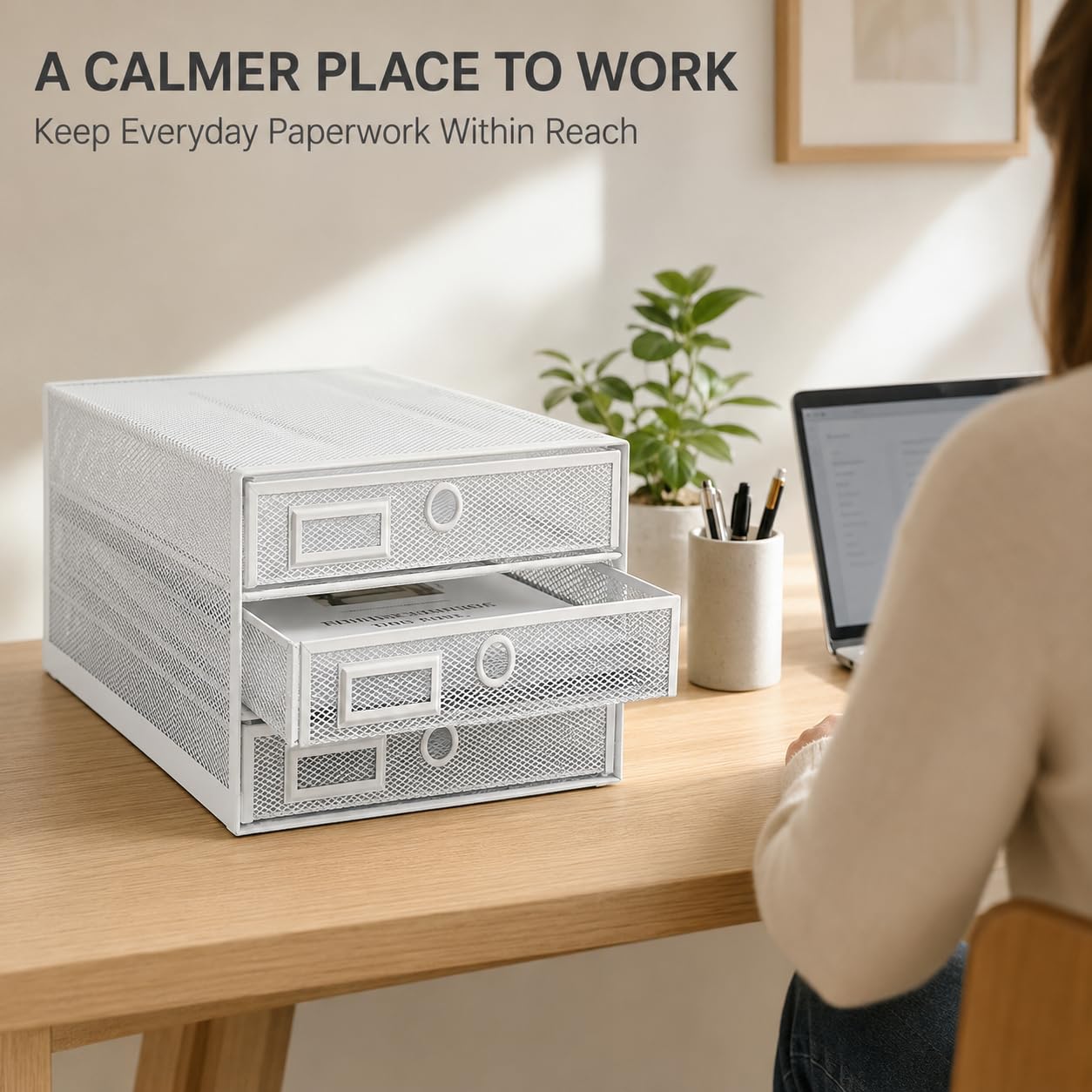 Exerz Paper Sorter 3 Drawer Wire Mesh A4 / Desk Multifunctional Desk Organiser/Multi-Layer Letter
