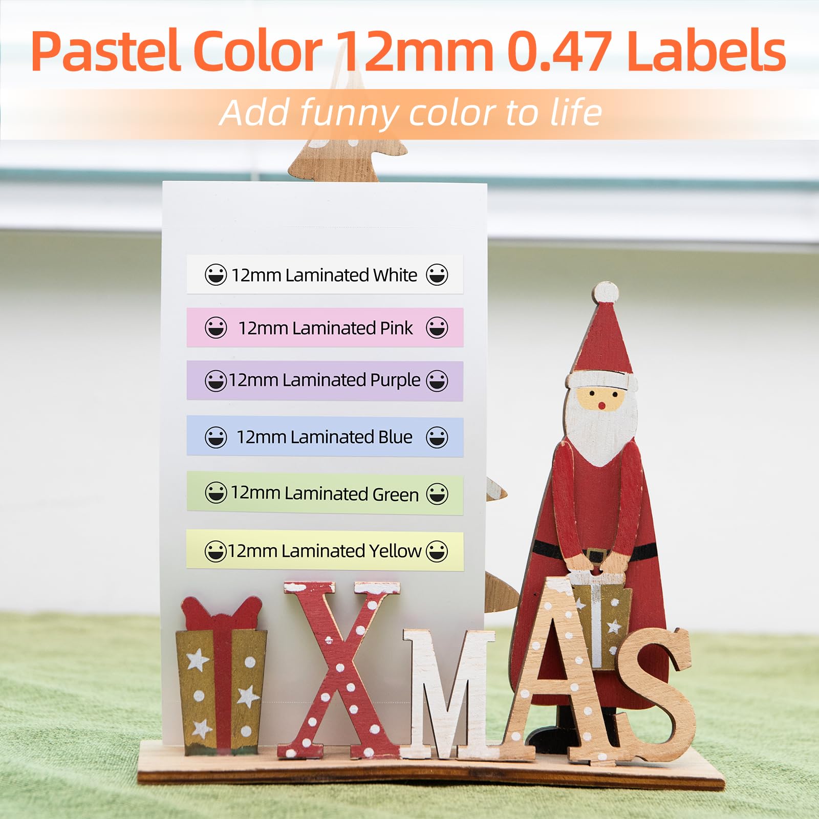 COLORTY 12mm Pastel Tape Replace for Brother P-Touch Label Maker Tape 0.47"