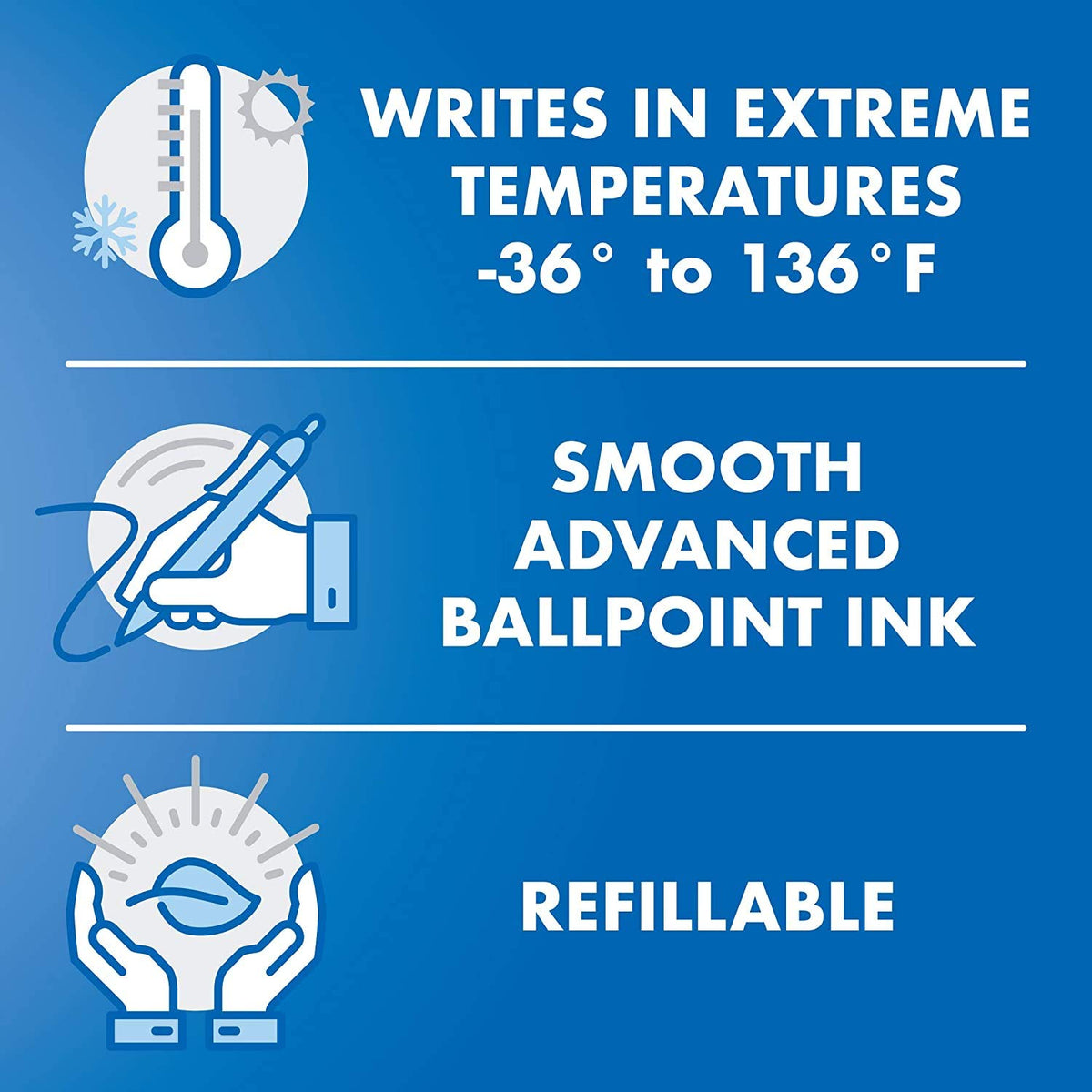 PILOT Acroball PureWhite Advanced Ink Ball Point Pens, 0.7mm, 14-Pack