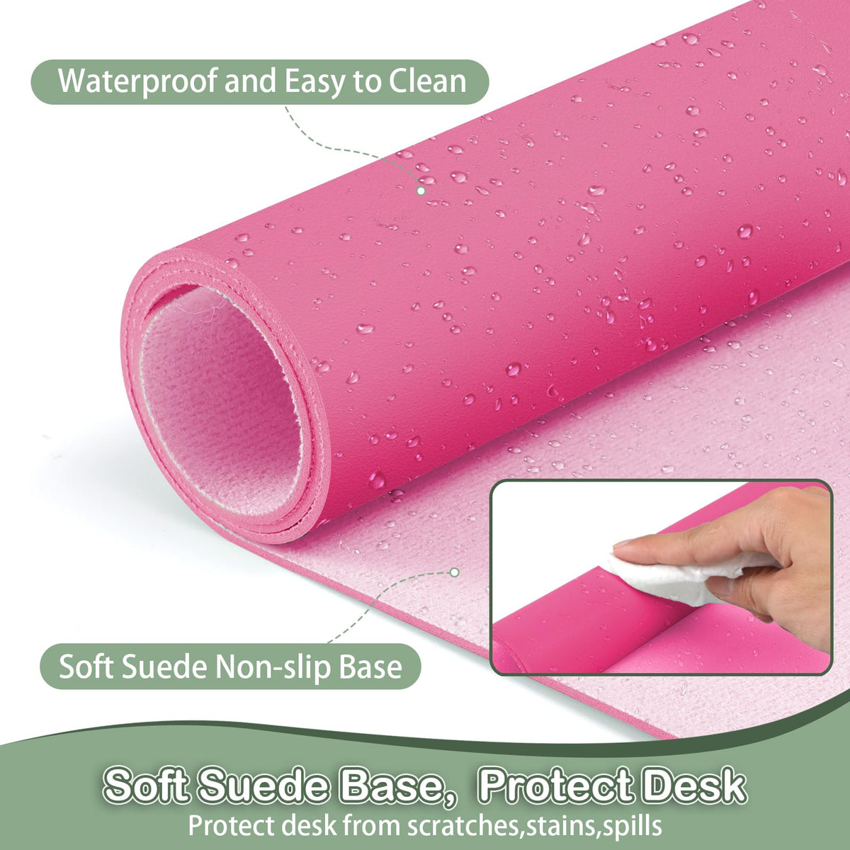Boutilon Leather Desk Pad Protector,Non-Slip Mouse Pad,Laptop Desk Pad,Office Mouse Mat,Waterproof