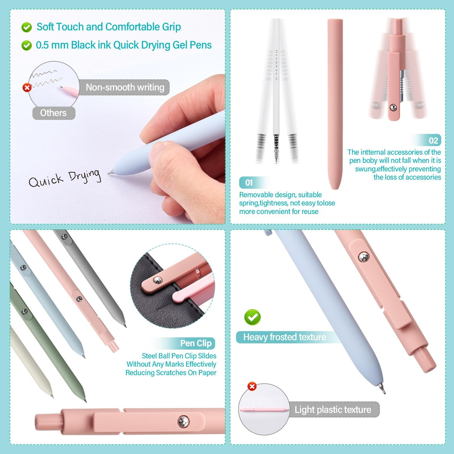 Jutom 39 Pcs Aesthetic Book Annotation Kit,Khaki,Cute Style