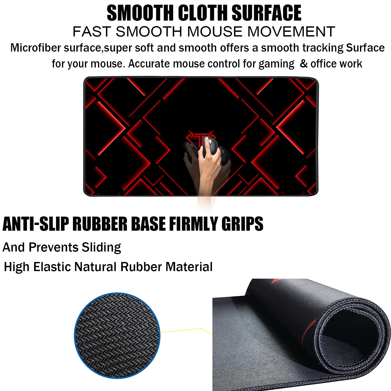 TEDNETGO Large Mouse Pad, Gaming Long Mouse Pad, Waterproof Extra Large Big Mousepad with Stitched