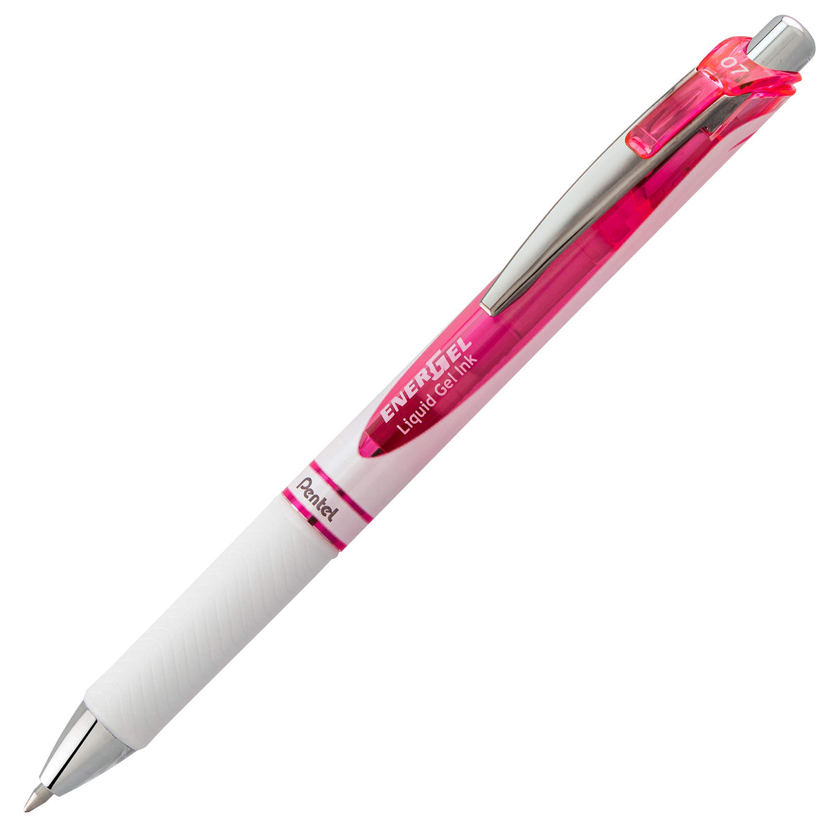 Pentel EnerGel Pearl Deluxe RTX Retractable Liquid Gel Pen, (0.7mm), Accent, Pink Ink, Box of 12