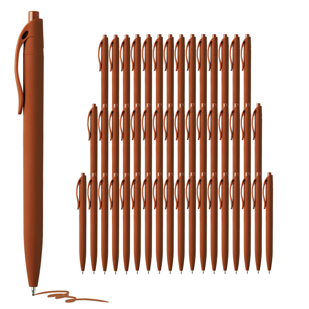 deegtran Pens Bulk, 50 Pack No Bleed Brown Click Pen, Wholesale Retractable Ballpoint Pens, Pens