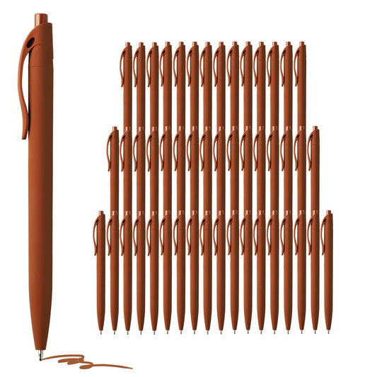 deegtran Pens Bulk, 50 Pack No Bleed Brown Click Pen, Wholesale Retractable Ballpoint Pens, Pens