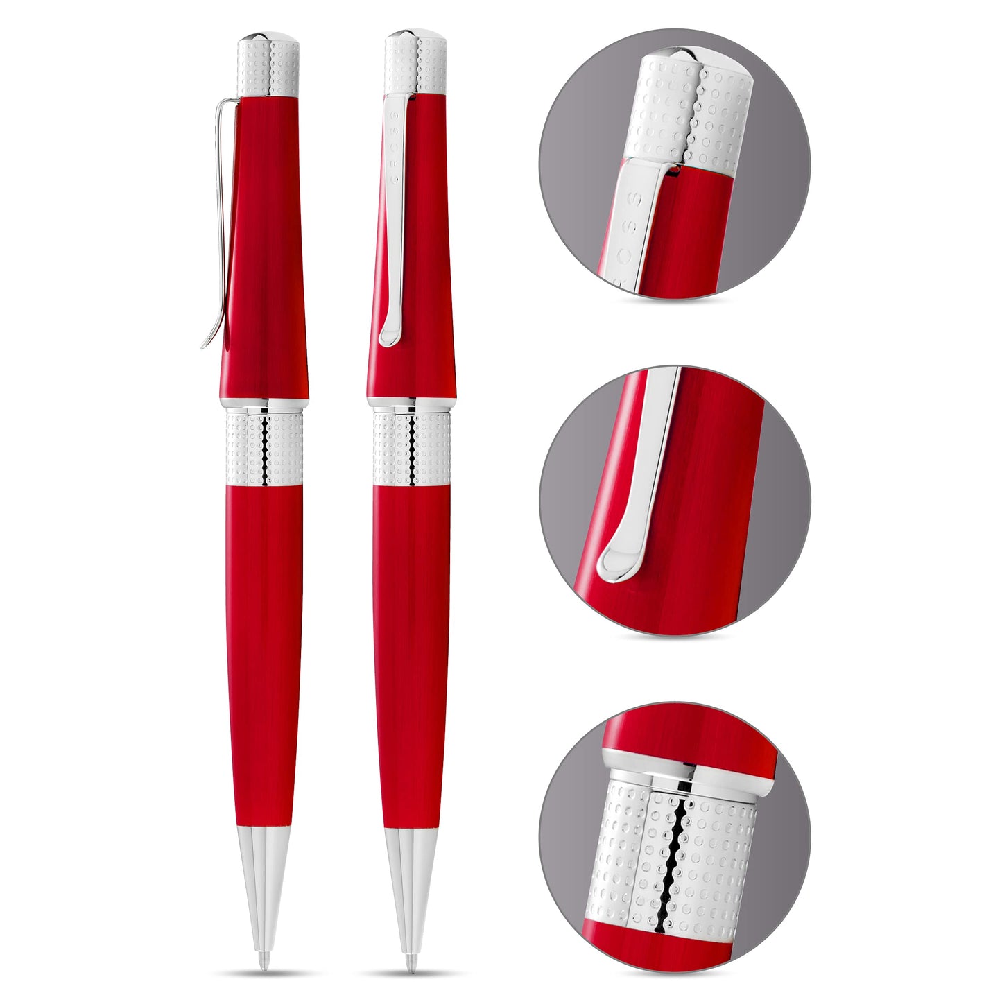 Cross Beverly Refillable Ballpoint Pen, Medium Ballpen, Includes Premium Gift Box - Translucent Red