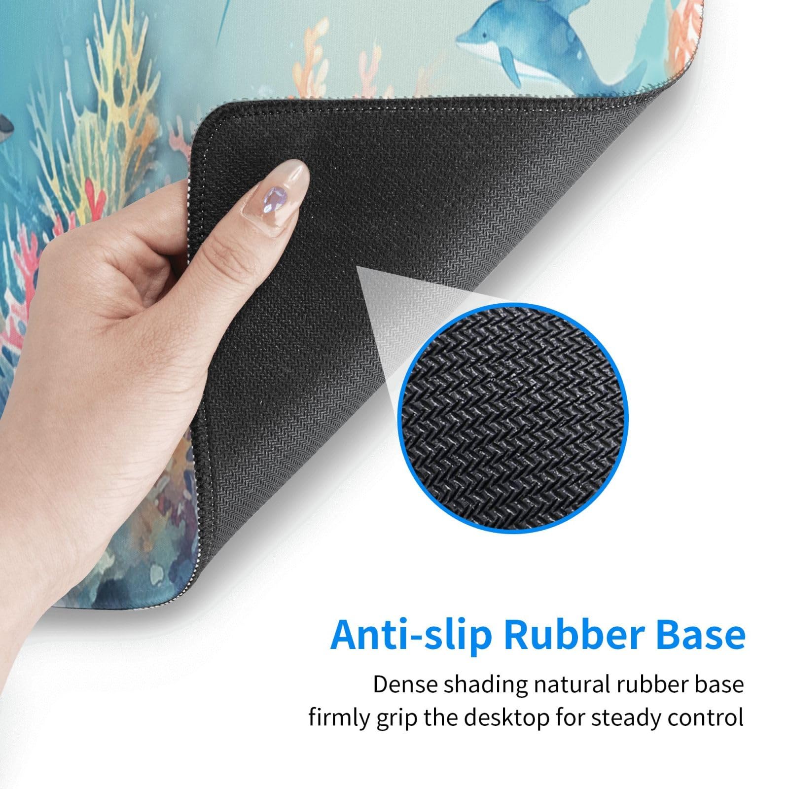 Underwater World Mouse Pad XL Large Mousepad Non Slip Rubber Base Desk Mat for Laptop Computer