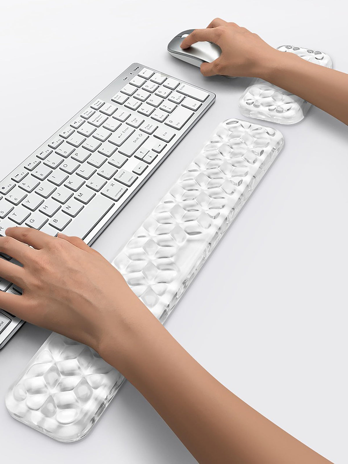 Aszqvd Mouse Pad with Wrist Rest, Soft Cloud Gel Keyboard Mouse Pad Set with Hand Wrist Support