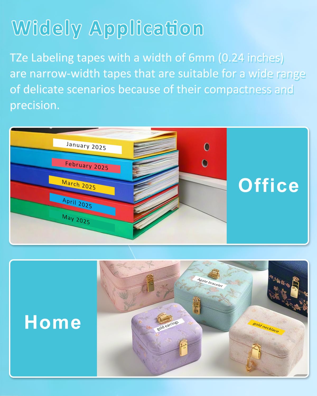 6mm 0.23" Label Maker Tape Refill Replace for Brother TZe TZ Tape