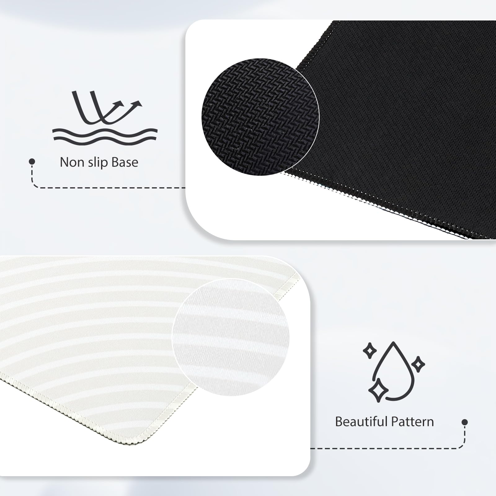 iCasso Desk Pad,Desk Matt for Desktop,Large Mouse Pad,Lines