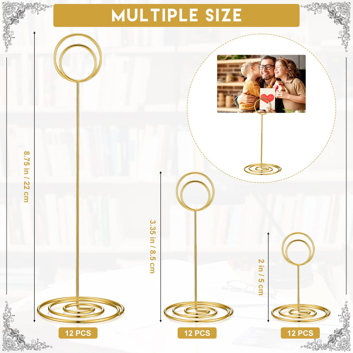 Teling 36 Pcs Table Number Holders Picture Place Card Photo Clips, Gold