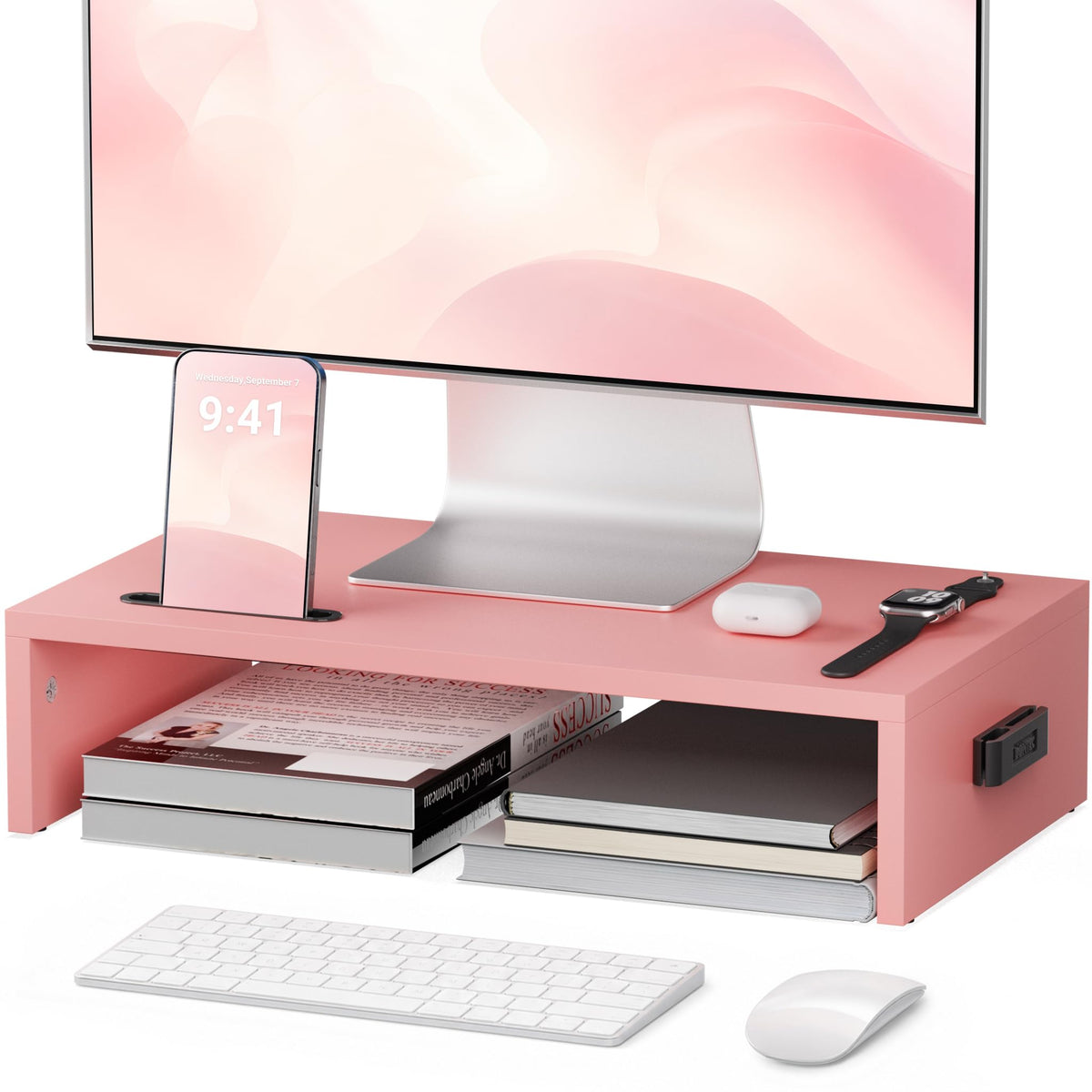 BONTEC Monitor Stand Riser with Cellphone Holder & Cable Management