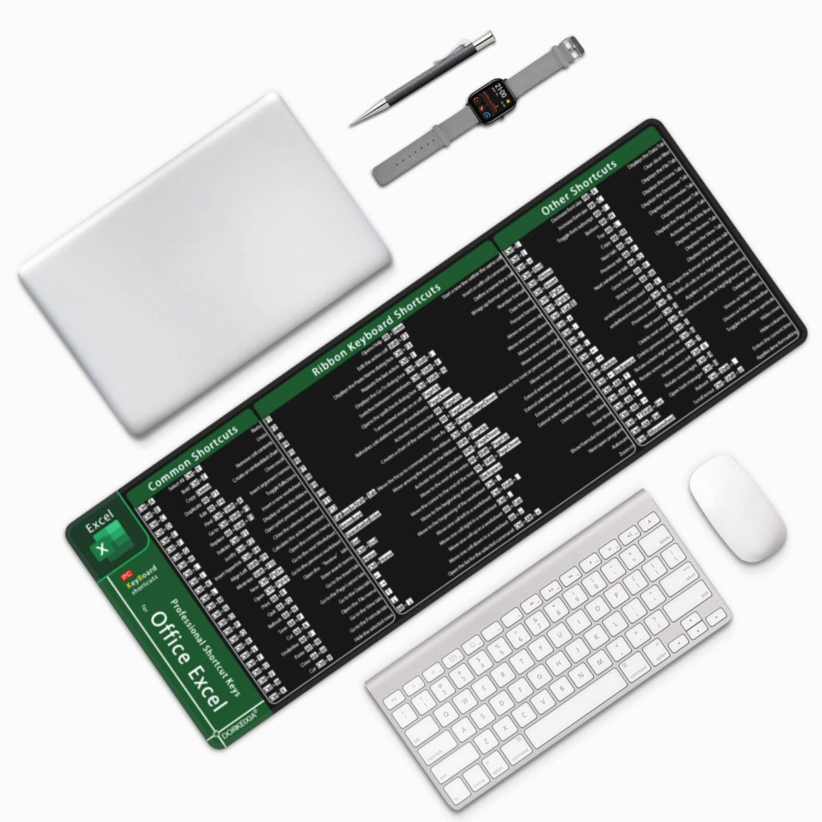 Excel Shortcuts Keys Computer Office Command Short Cut Keys Gaming Mouse Pad 31.5 X 11.8 Inch XL