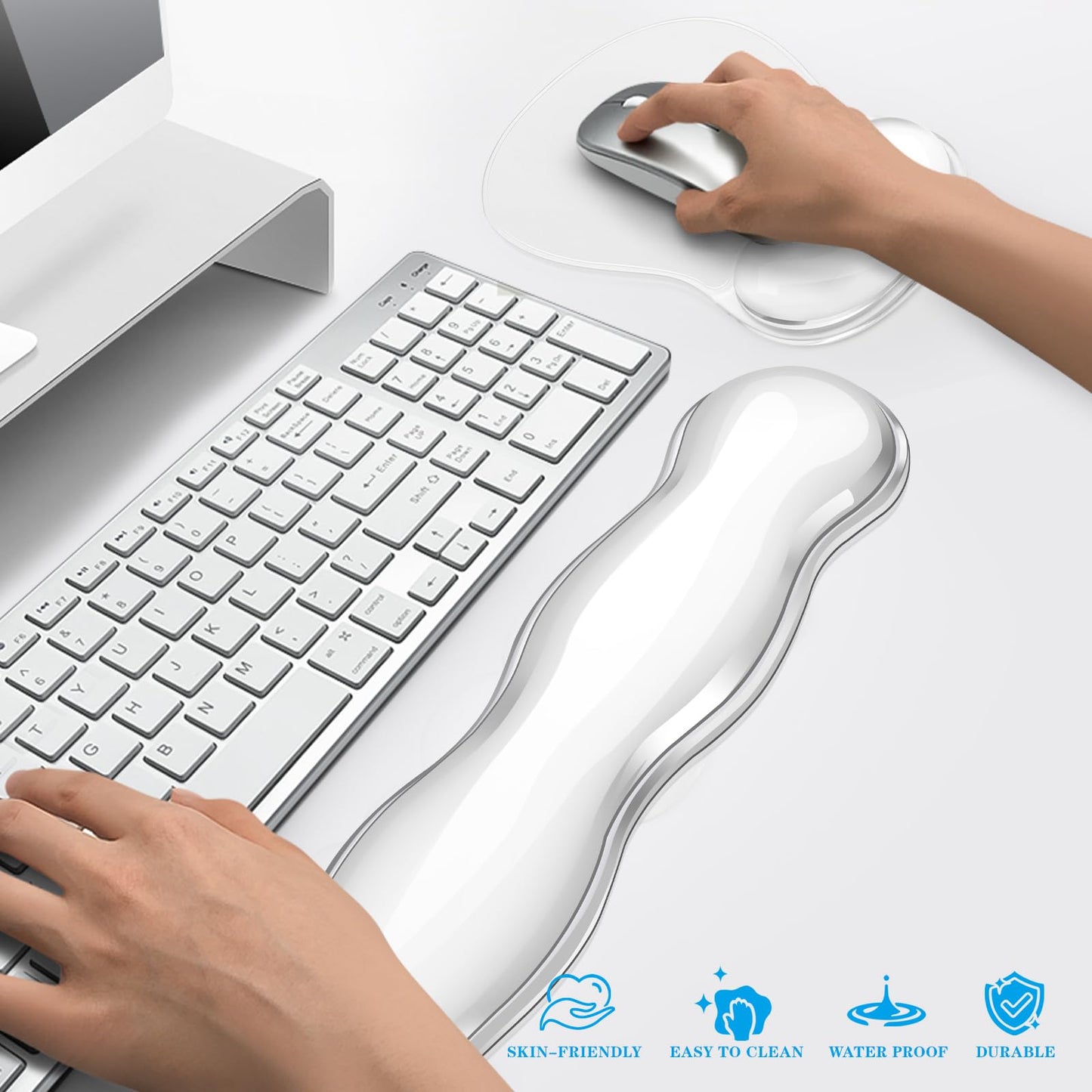 Gel Keyboard & Mouse Wrist Rest Set, Ergonomic Keyboard and Mouse Pad with Wrist Support Typing