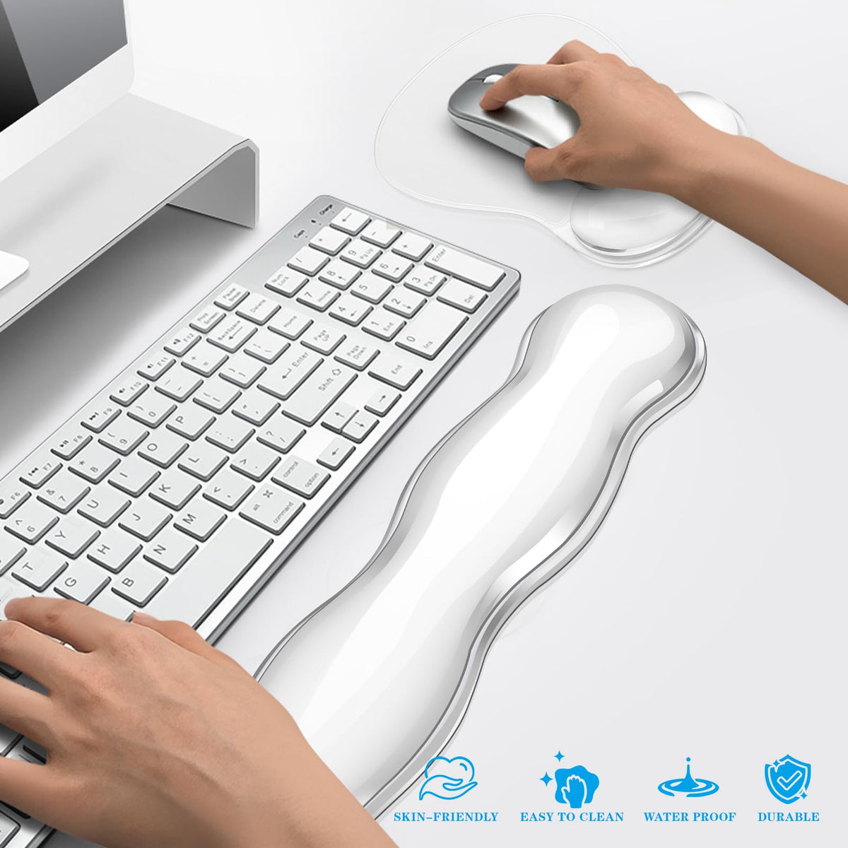 Gel Keyboard & Mouse Wrist Rest Set, Ergonomic Keyboard and Mouse Pad with Wrist Support Typing