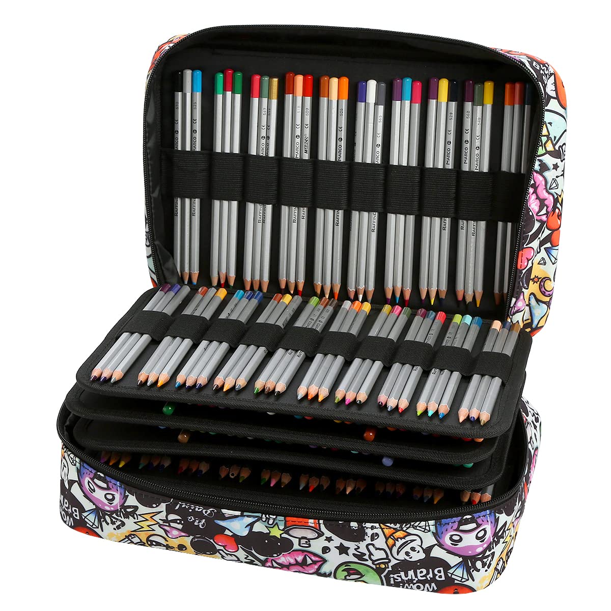 Lbxgap 360 Slots Colored Pencil Case w/Handle & Shoulder Strap