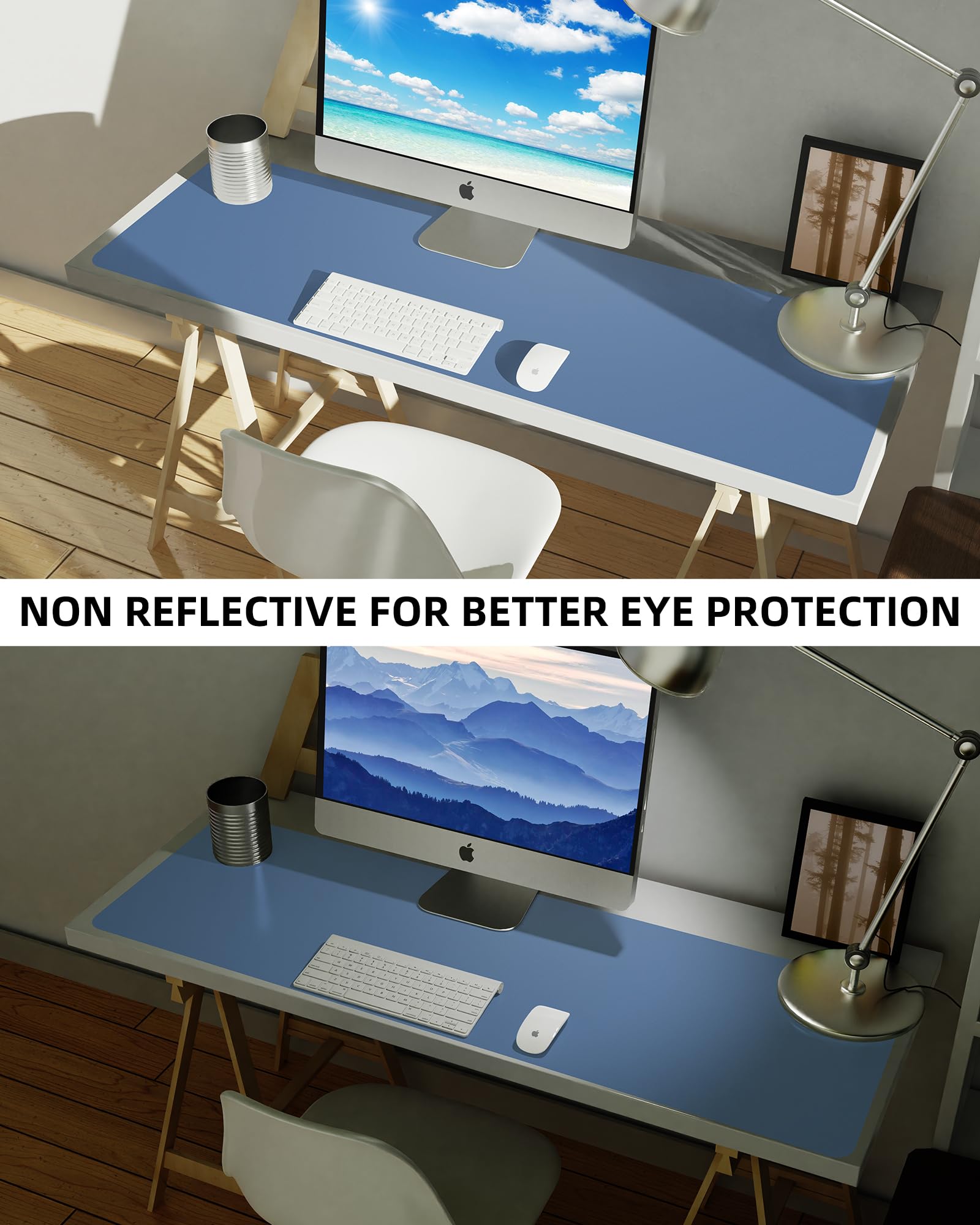 AFIING Leather Desk Pad Protector, Mouse Pad, Office Desk Mat, Non-Slip PU Leather Desk Blotter