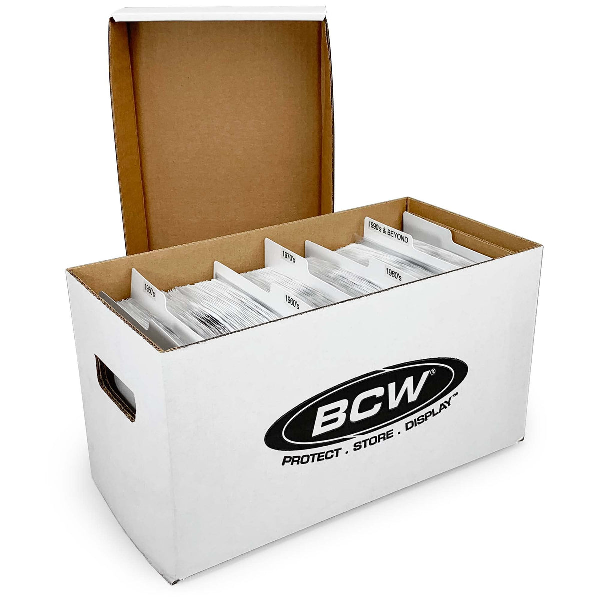 BCW Durable 45 RPM Vinyl Record Storage Box - 1 Pack | Stackable, Heavy-Duty Cardboard | White