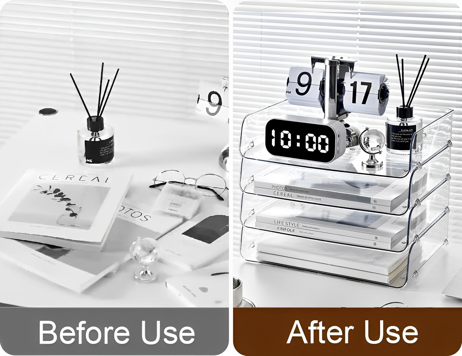 Gagee 4 Pack Paper Organizer for Desk,Stackable Paper Tray Book Holder for Classroom,Office and