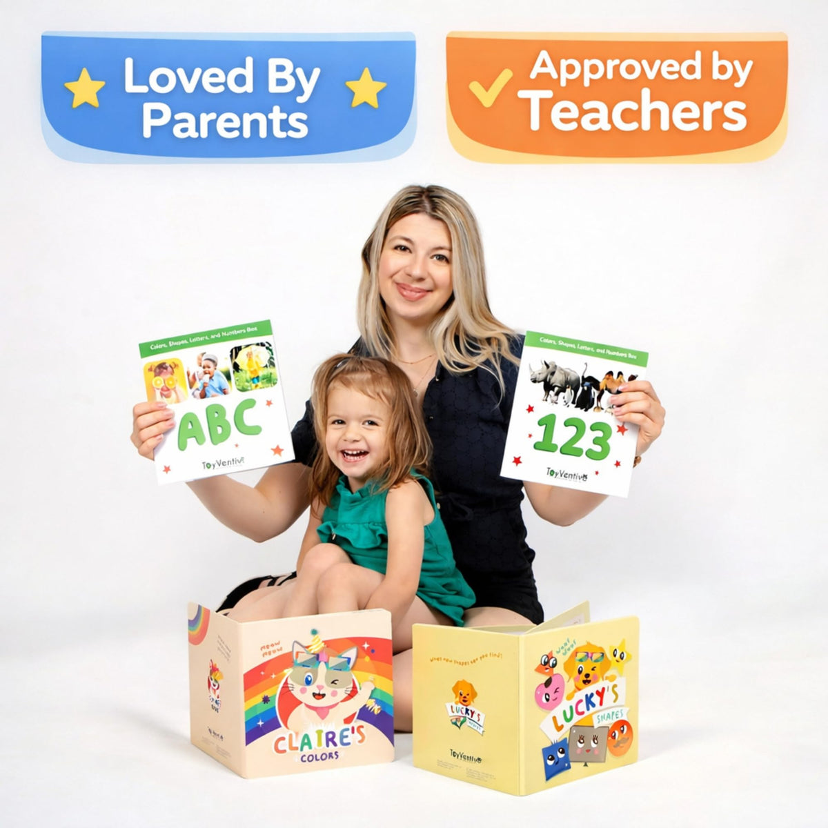 TOYVENTIVE Educational Books, Flash Cards, and Puzzles - Birthday Gifts for 1, 2, 3, and 4 Year Old