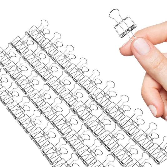 Small Binder Clips, 36 Pack, 3/4 Inch, Standard 19mm, Hollow Out Silver, Capacity 0.31 Inch, Fold