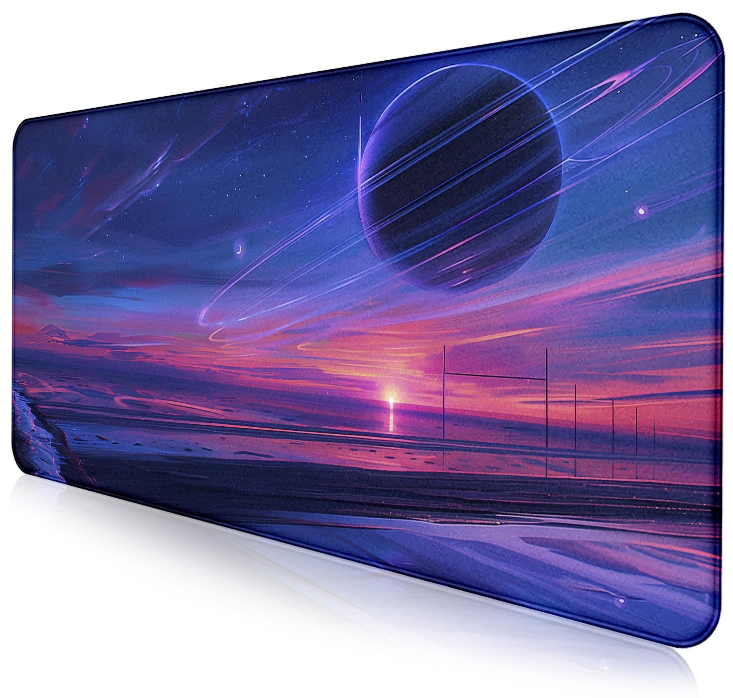 Space Landscape Computer Mouse Pad, XXL Laptop Gaming Mouse Keyboard Pad