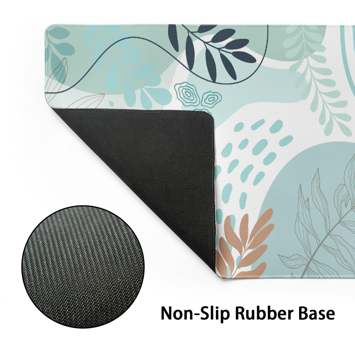 Abstract Art Large Mouse Pad 31.5x11.8in Modern Boho Leaves Mouse Pad Non-Slip Rubber Base Mousepad