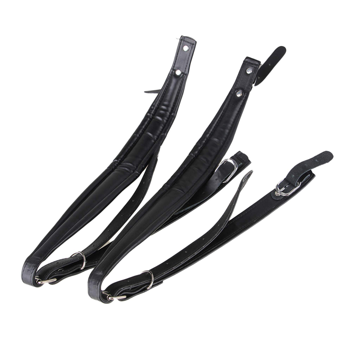 BQLZR Black Soft PU Leather Accordion Shoulder Harness Strap with Adjustable Buckles Pack of 2