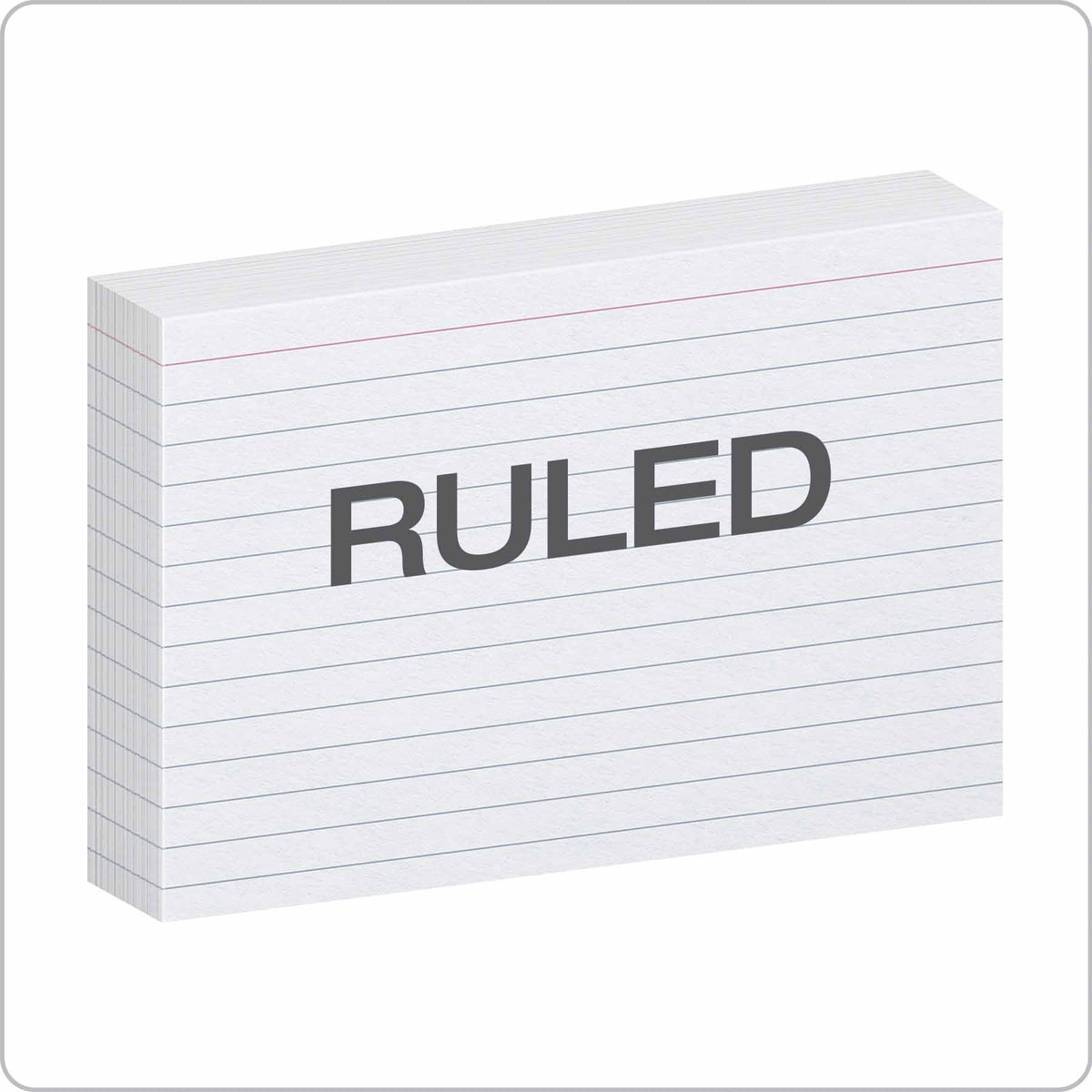 Oxford 41 (1000 PK) Ruled Index Cards, 4" x 6", White, 1,000 Cards (10 Packs of 100) (41)