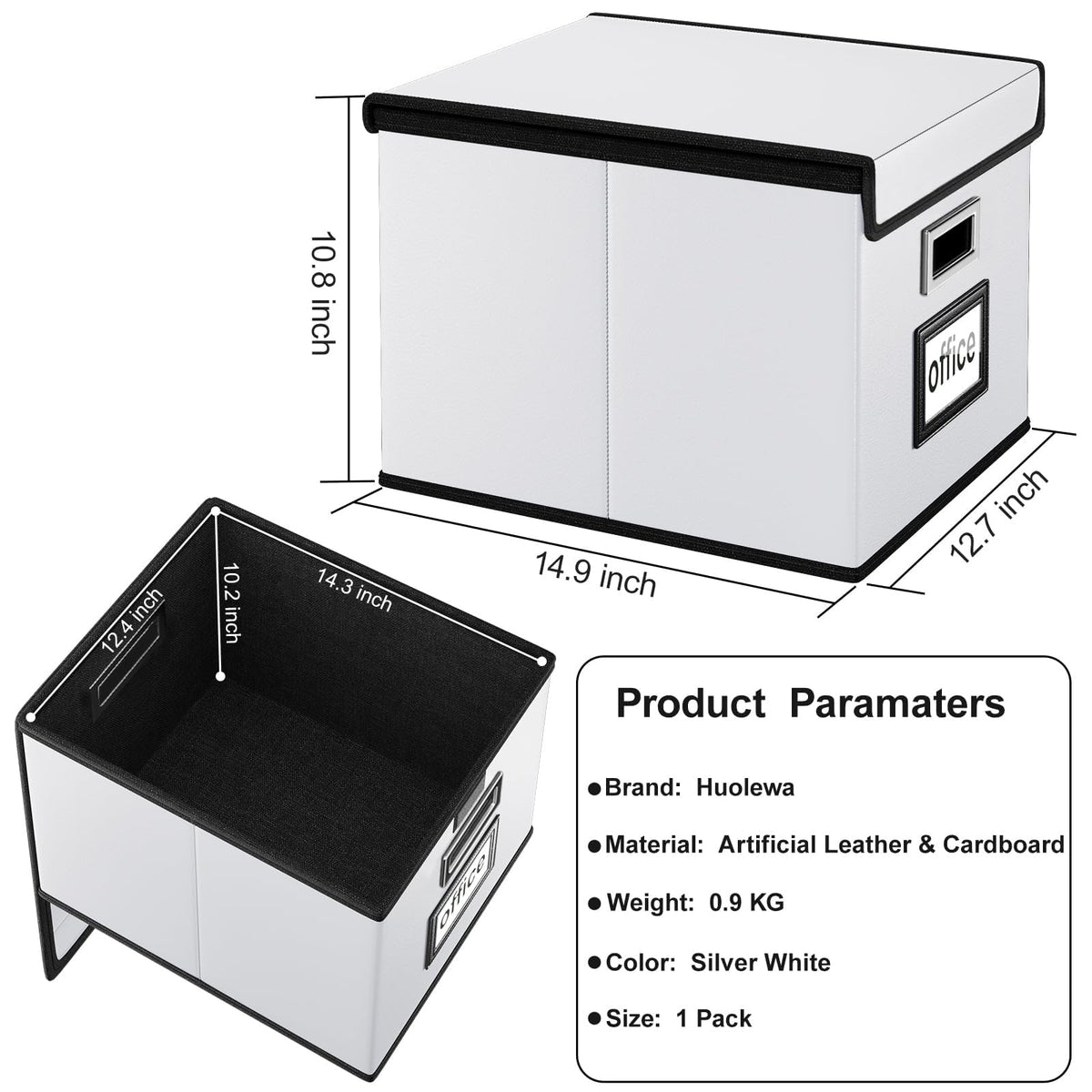 Huolewa File Organizer Box with Lids, Collapsible File Folder Organizer