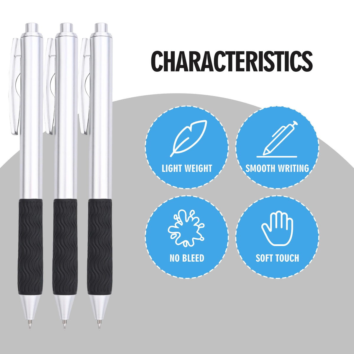 HZDIYAKE Bulk Black Pens, 50 Black ink Gel Pens,0.5 mm Fine Tip,Wholesale Fine Teacher Pens,Back to