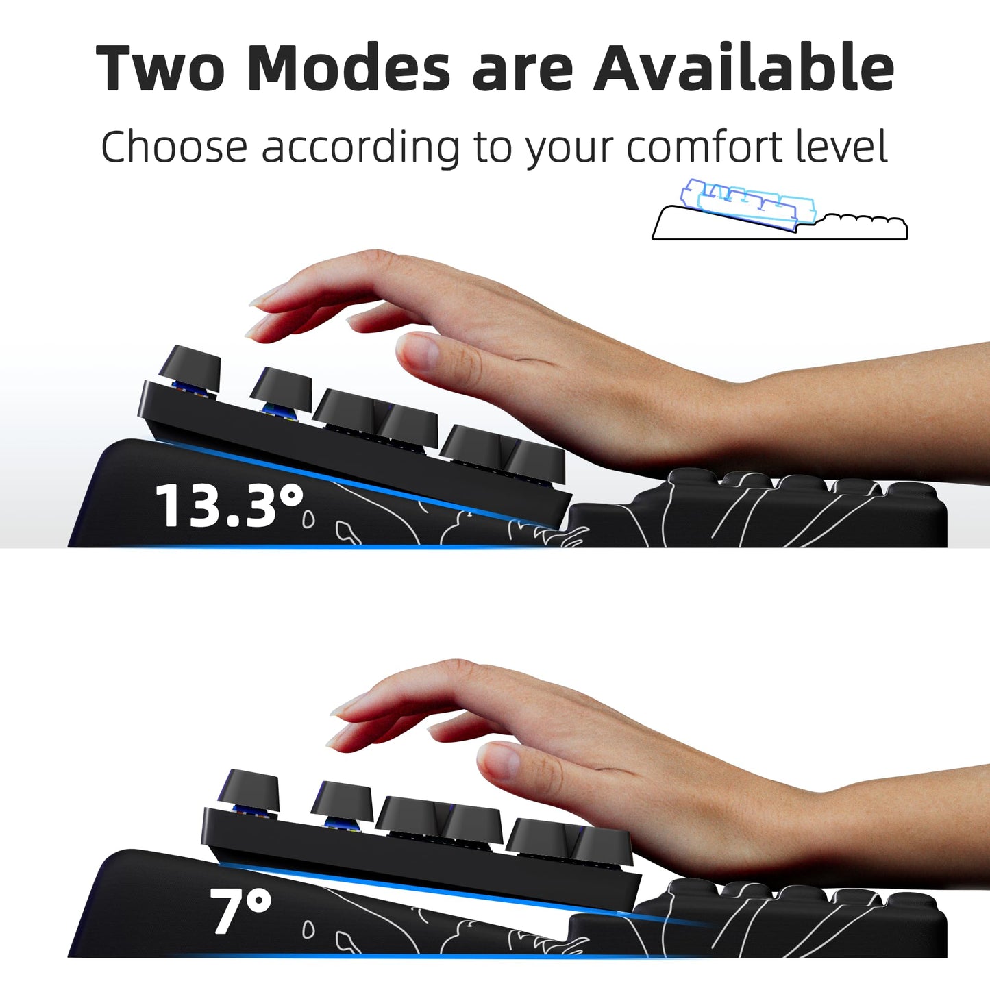 Ospelelf Wrist Support With Keyboard Stand, Comfy Ergonomic Riser Holder for Office Home