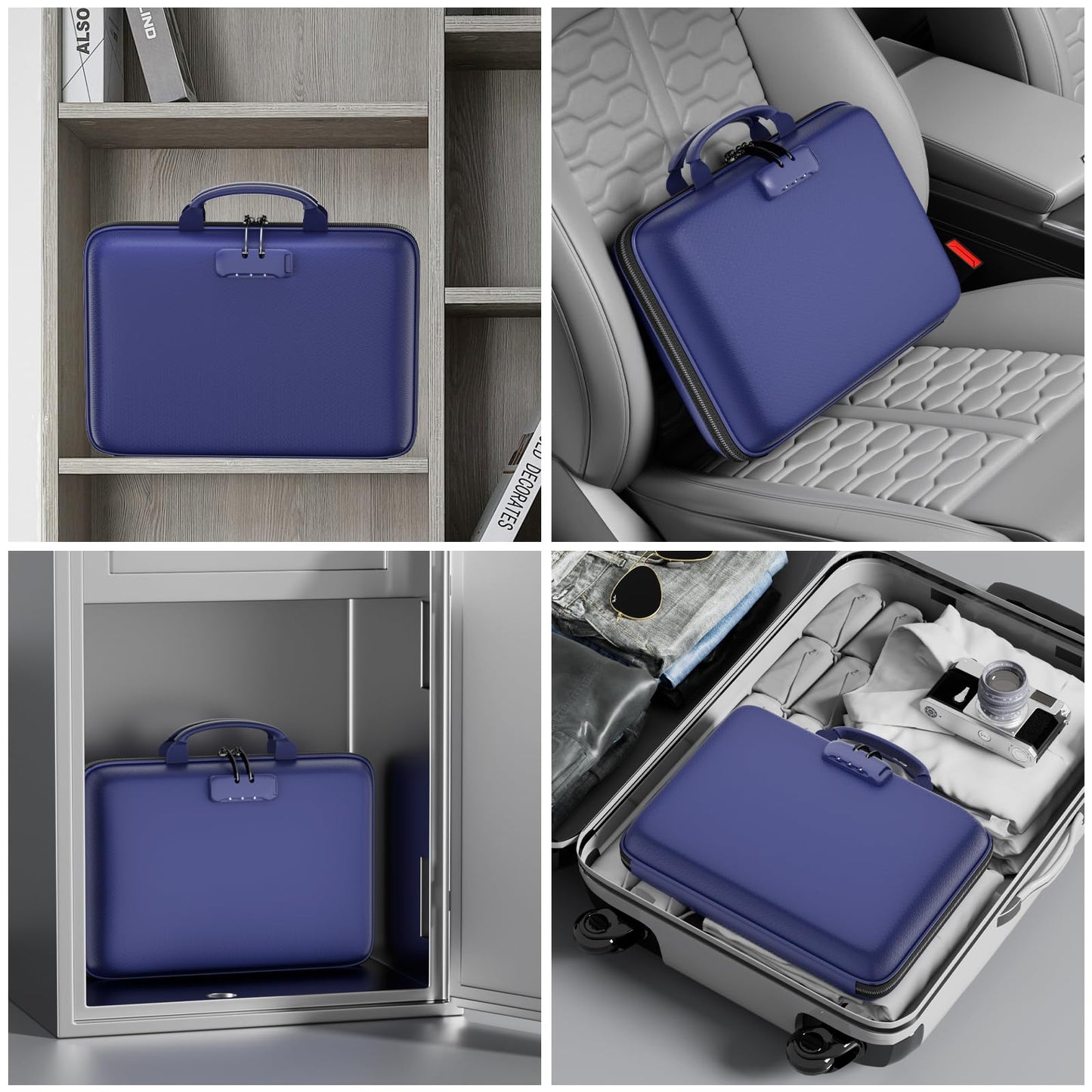 DocSafe Fireproof File Organizer with Lock, Hard-Shell Case Fireproof Document Box with 13 Pocket