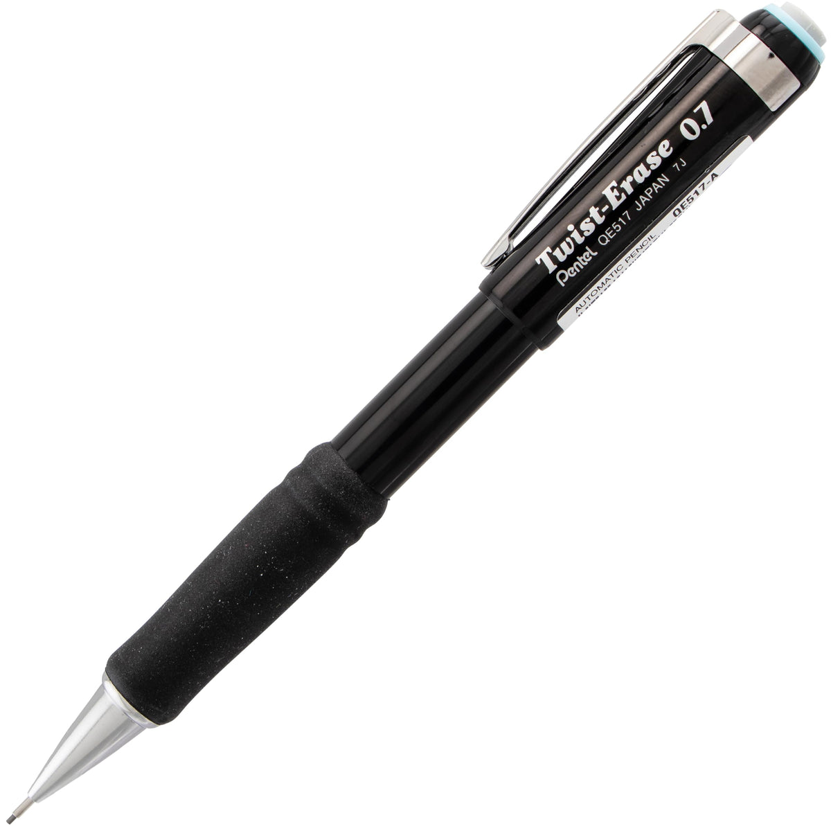 Pentel Twist-Erase III Mechanical Pencil, (0.7mm), Medium Line, Black Barrel, Pack of 4 (QE517BP4A)