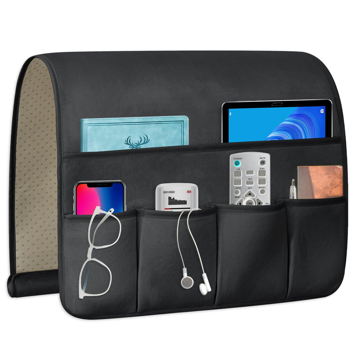 Remote Control Holder for Armchair Caddy, Remote Holder with 5 Pockets