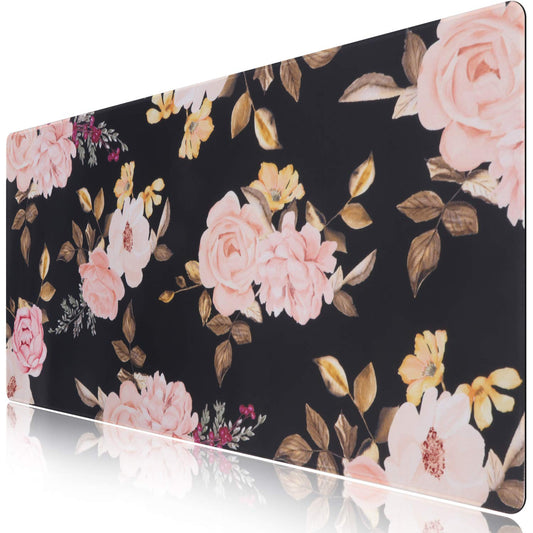 iCasso Extended Gaming Mouse Pad,XXL Desk Pad,Peony