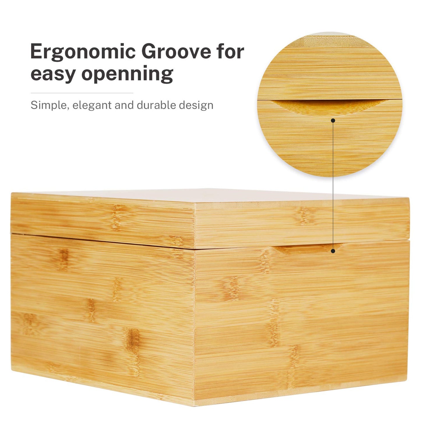 MaxGear Bamboo Business Card Organizer for 5" x 8" Cards