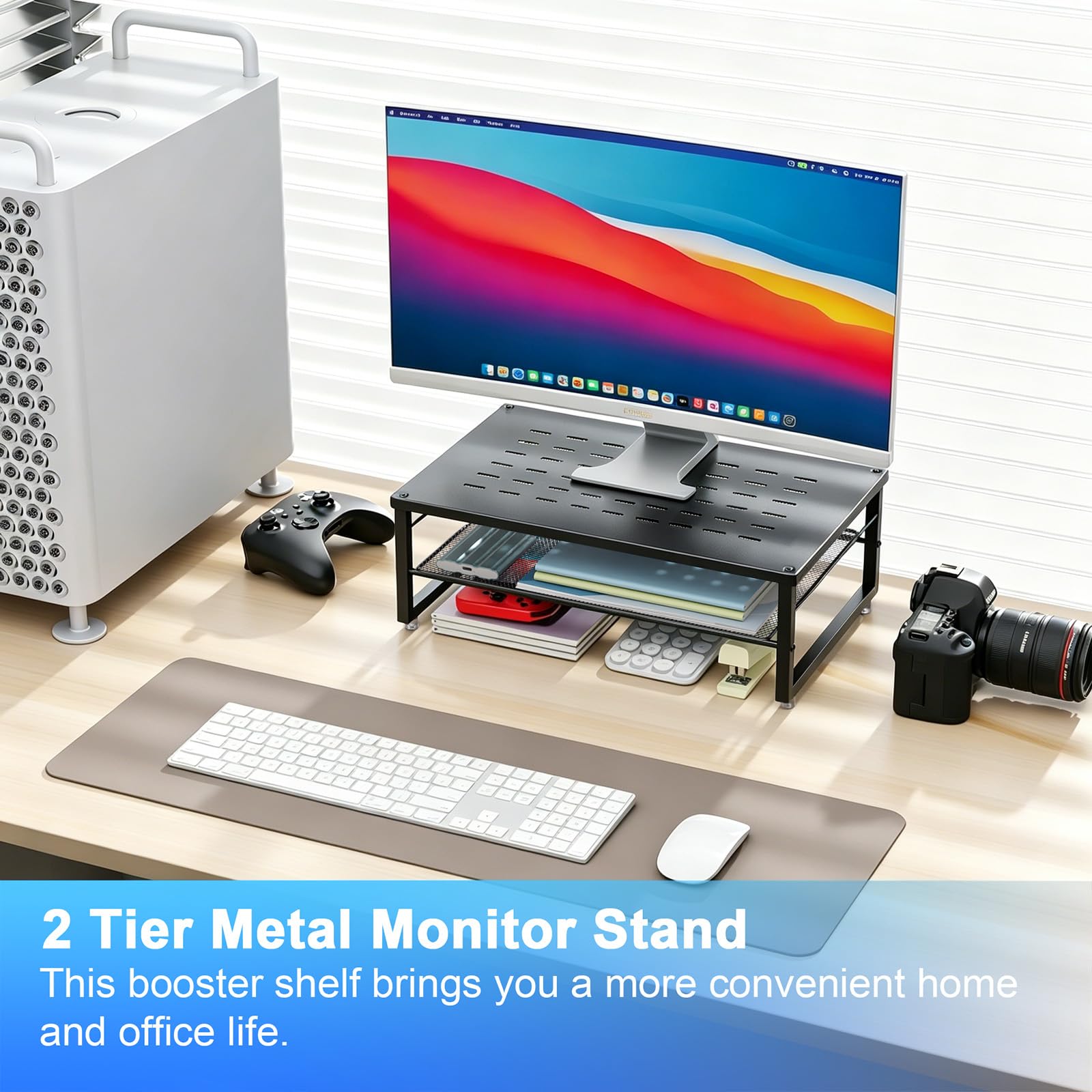 gianotter 2-Tier Metal Monitor Stand Riser