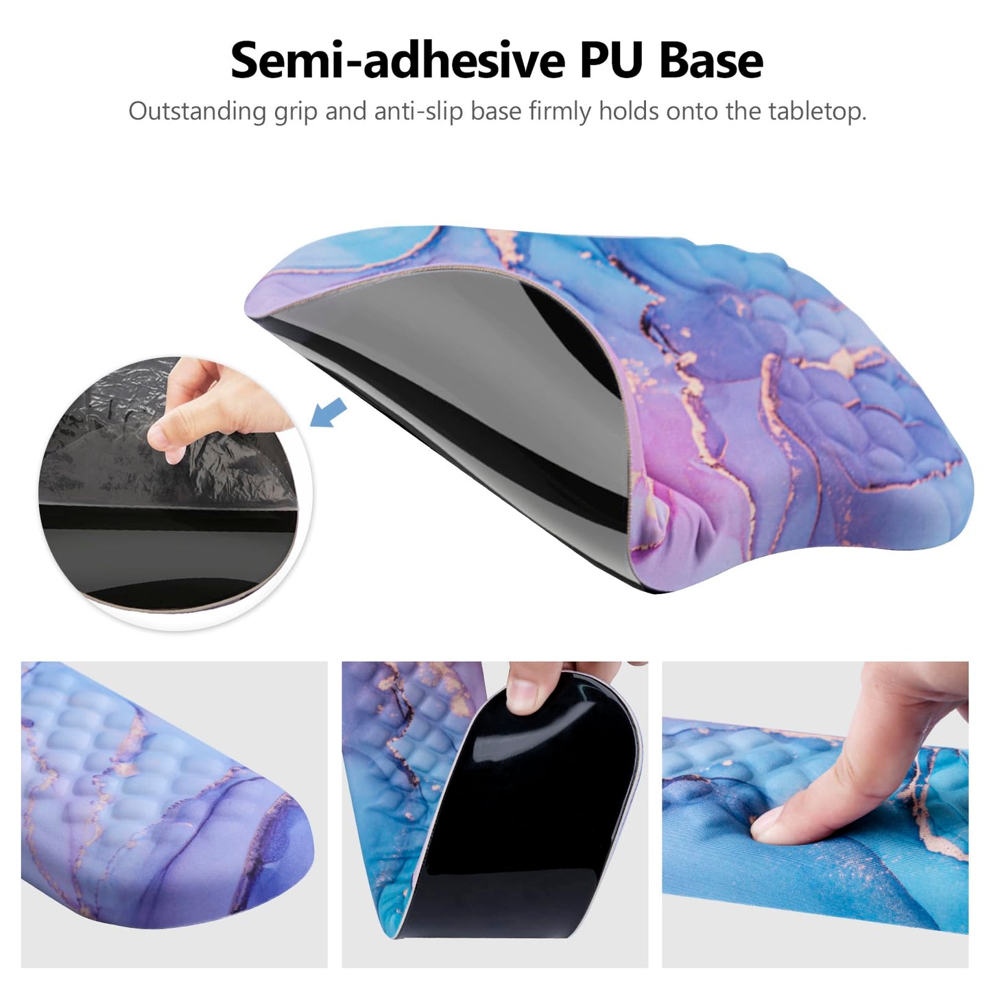 Mouse Pad Wrist Support, Laokiiy 2 in1 Keyboard Wrist Rest+ Ergonomic Mouse Pad, Non-Slip Wrist