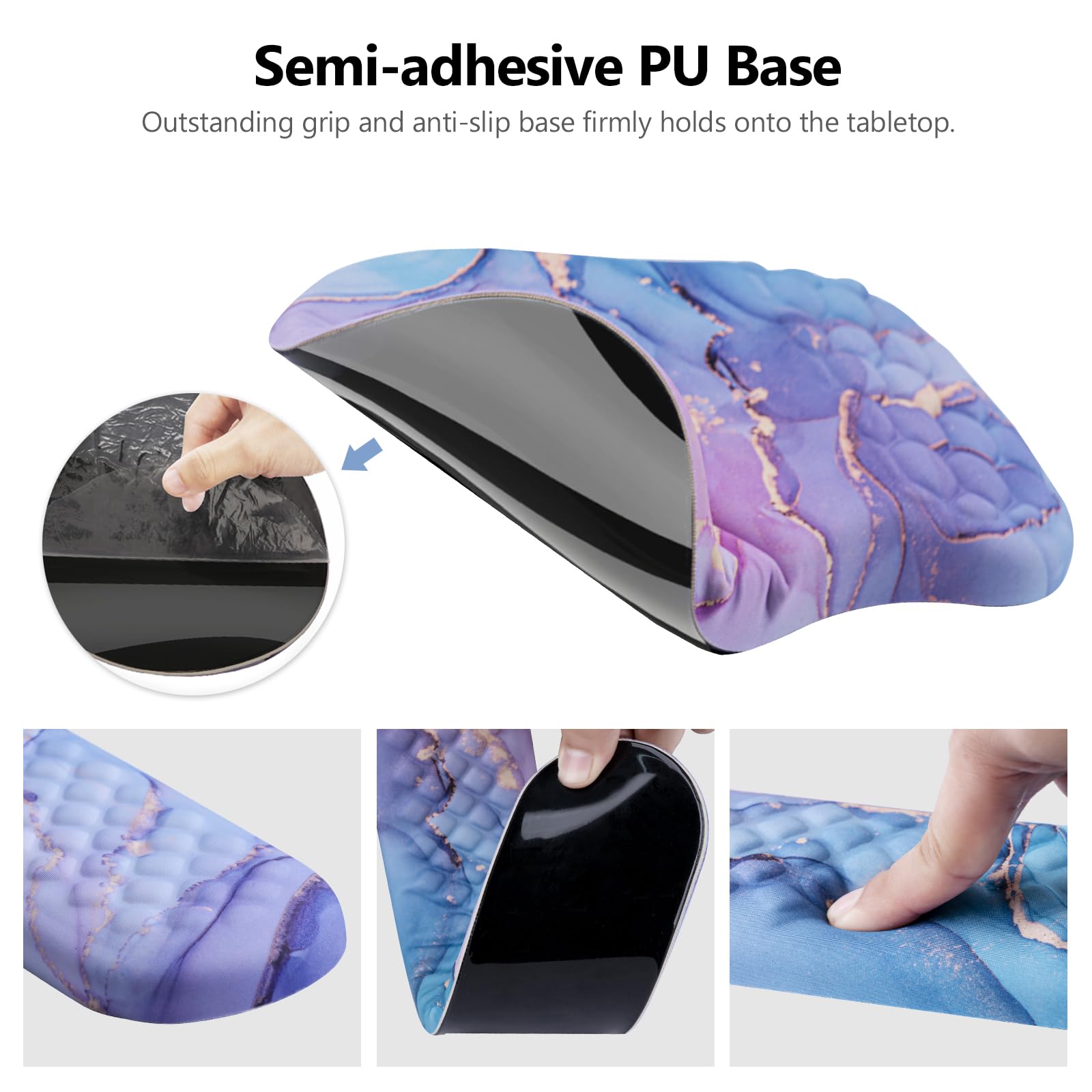 Mouse Pad Wrist Support, Laokiiy 2 in1 Keyboard Wrist Rest+ Ergonomic Mouse Pad, Non-Slip Wrist