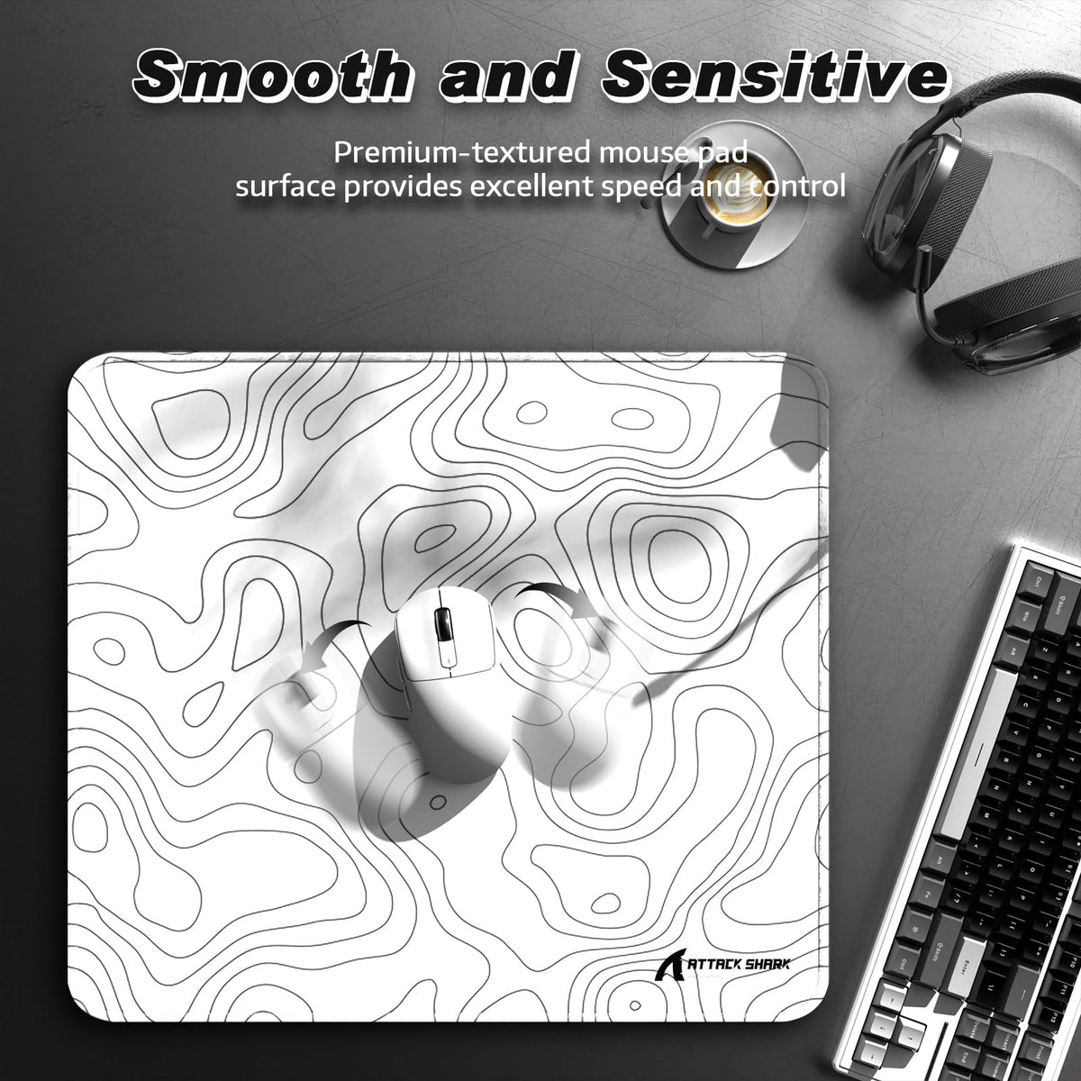 ATTACK SHARK CM02 Gaming Mouse Pad for Esports Speed Large Mouse mats for Desk Waterproof Surface