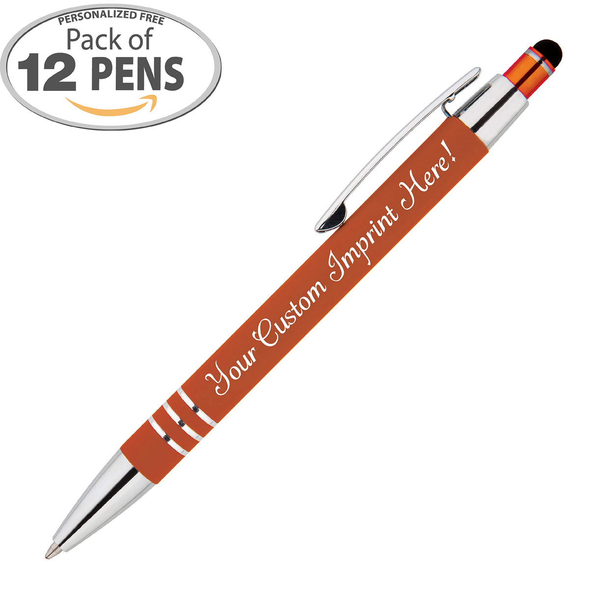 Express Pencils Personalized Pens - Hottie Rubberized Soft Touch Ballpoint Pen with Stylus tip is a