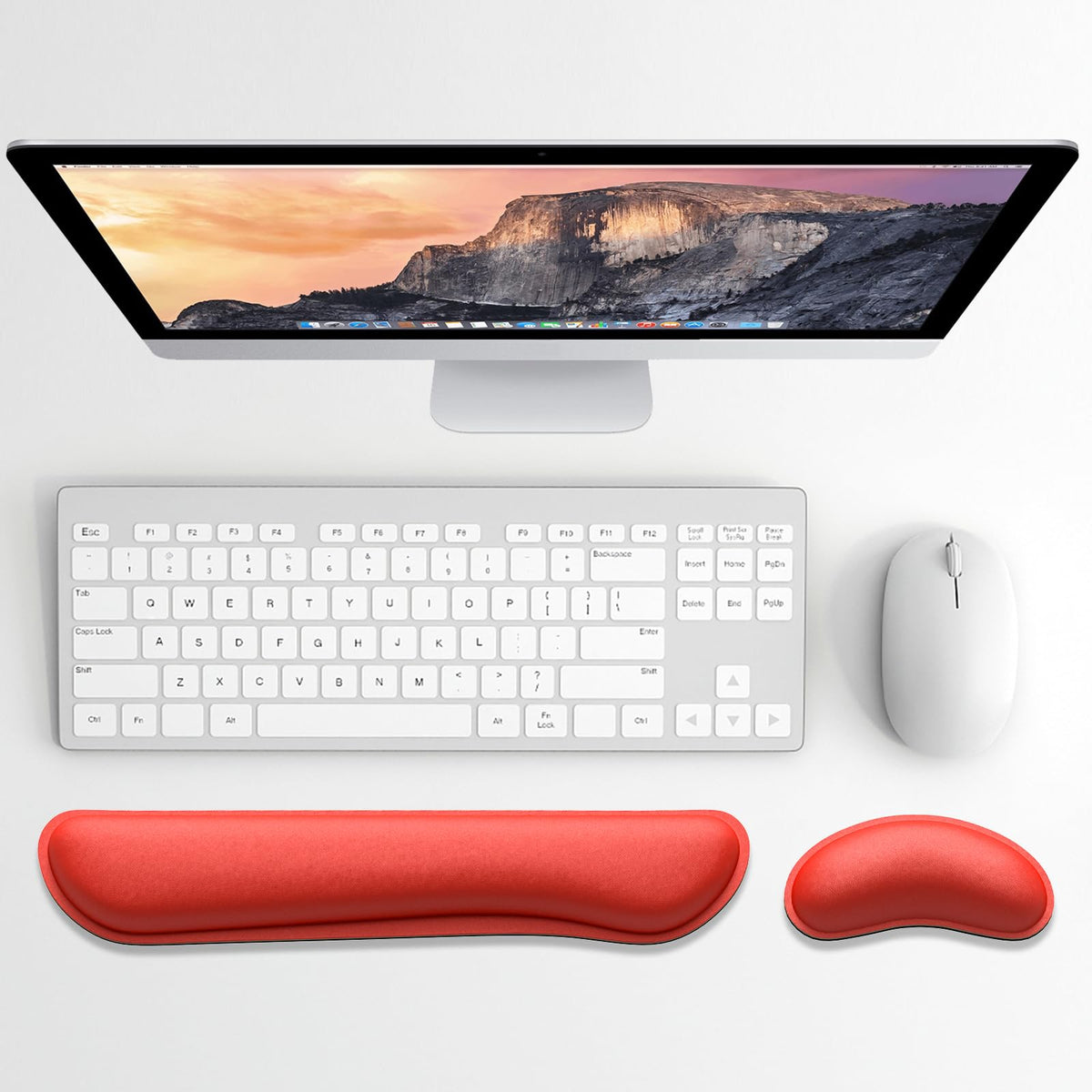 Dapesuom Enlarge Keyboard Wrist Rest, Memory Foam Wrist Cushion for Desk Mats Support, Cute Typing