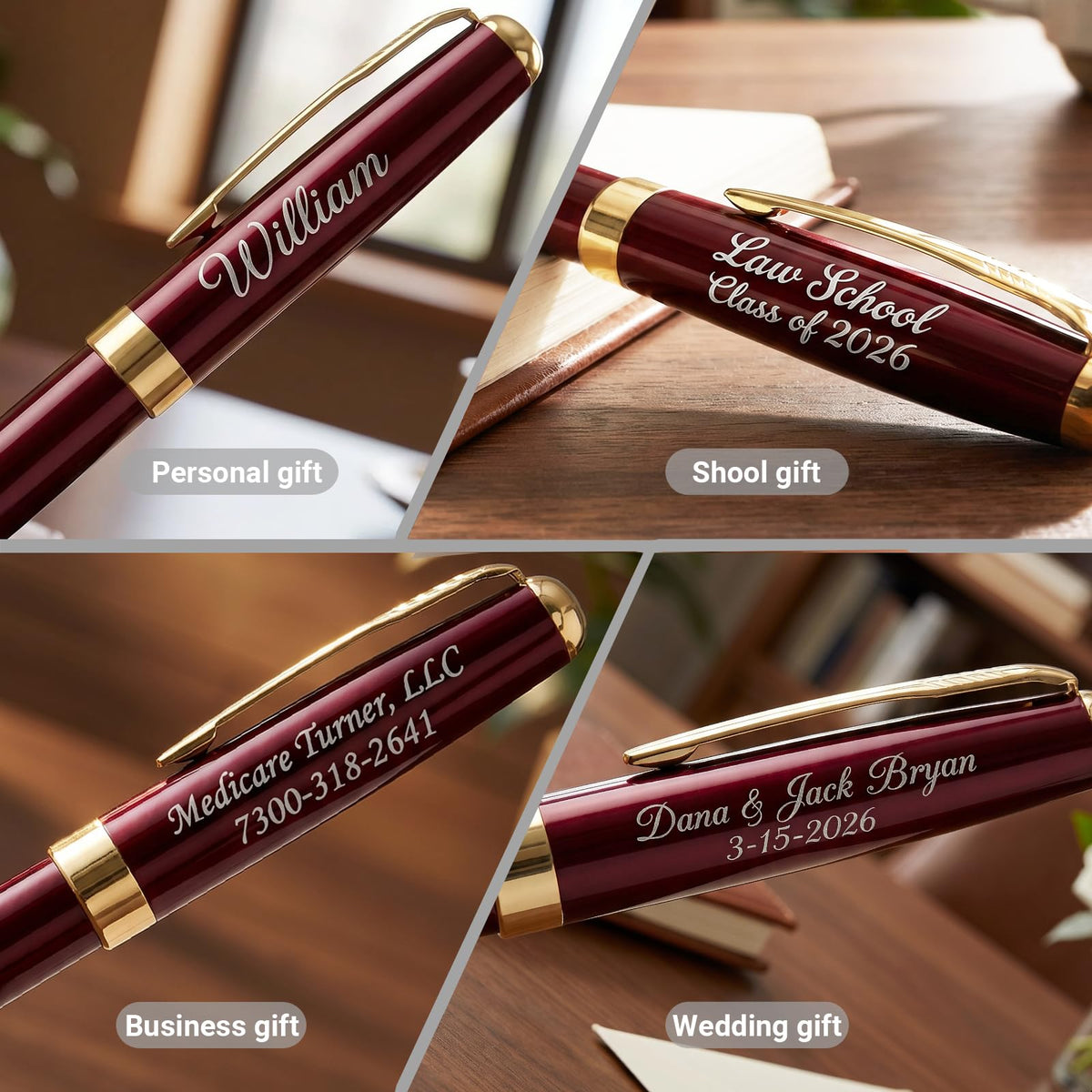 Personalized Office Gift Pens Writing Set - Custom Your Name or Message
