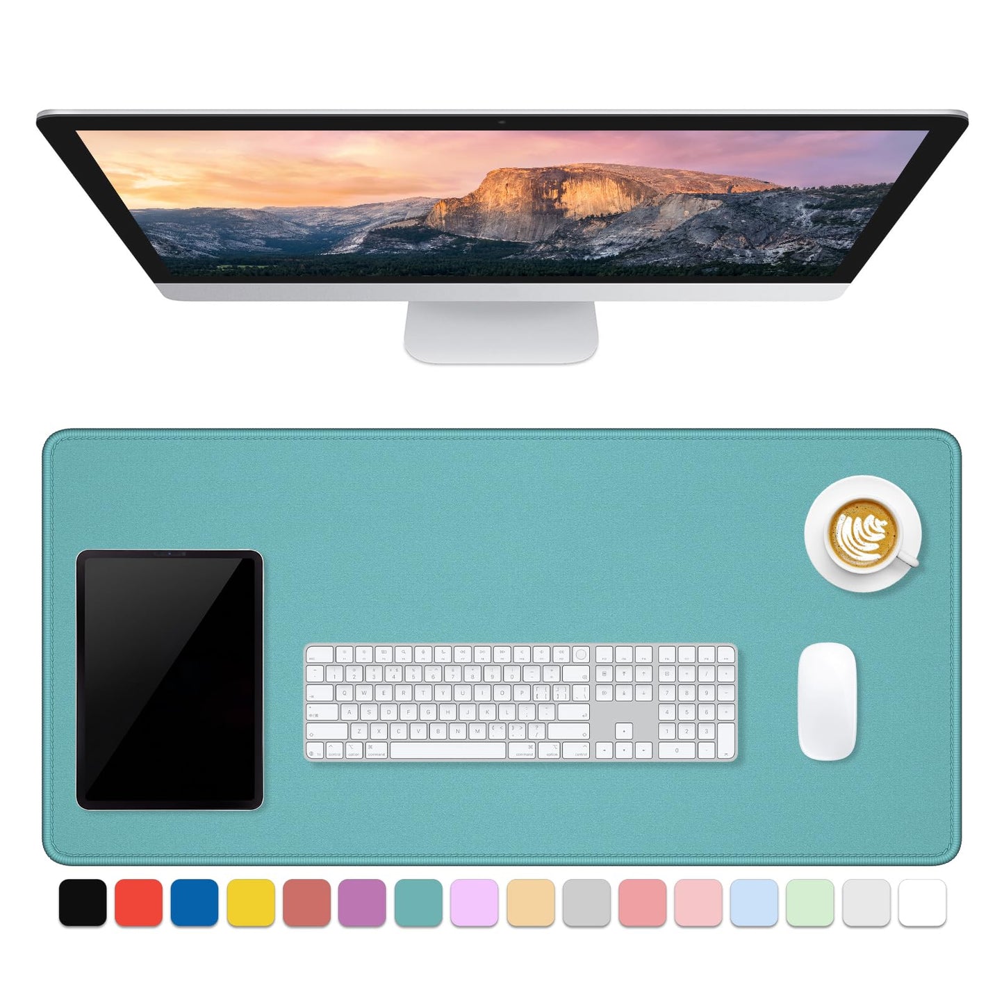 Dapesuom Large Gaming Mouse Pad, Extended Mouse Mat with Stitched Edges, Full Size Keyboard Pad