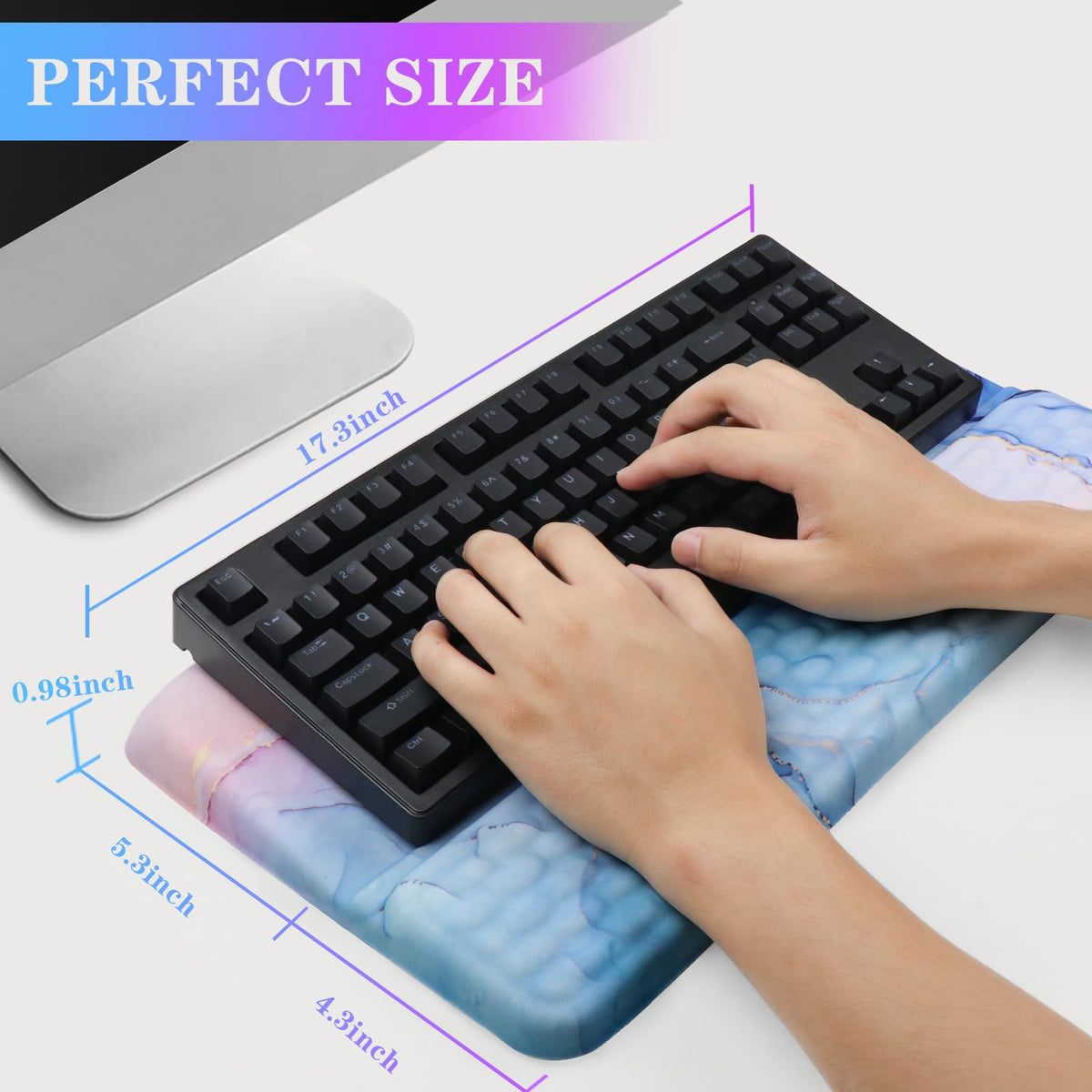 Computer Keyboard Stand with Wrist Rest, Ergonomic Tilted Keyboard Holder - Keyboard Riser with