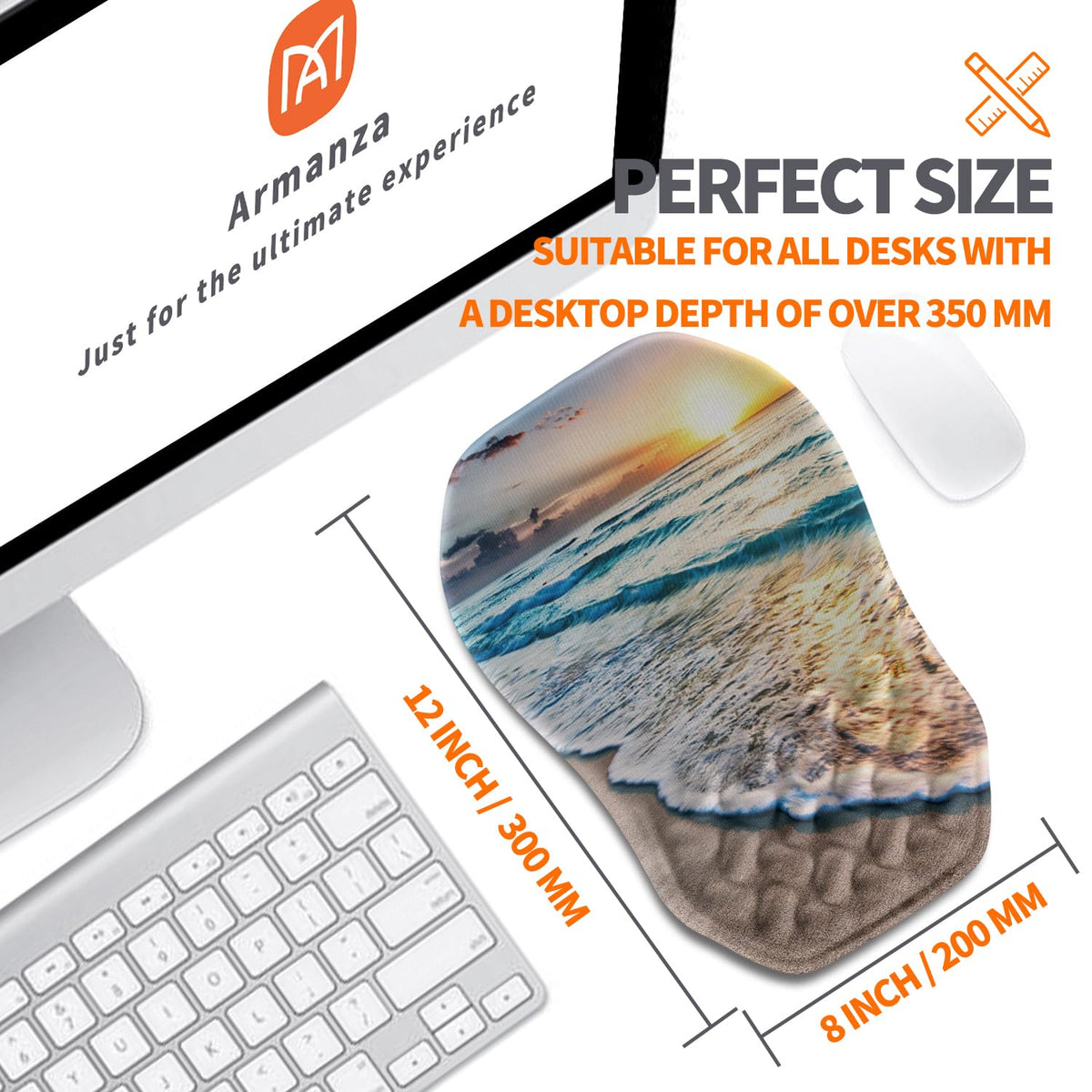 Armanza Ergonomic Slope Mouse Pad Wrist Support, Wrist Rest Mousepad for Carpal Tunnel Pain Relief