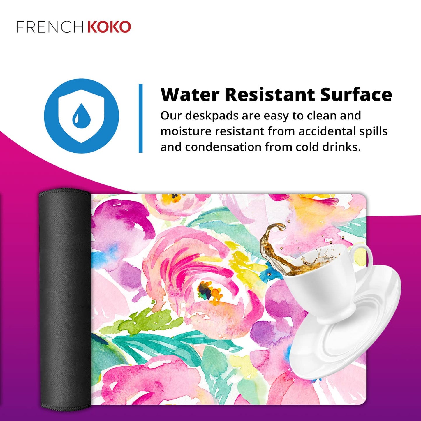 French KOKO Large Mouse Pad Desk Mat Desk Pad Keyboard School Essentials Office Decor Big Extended